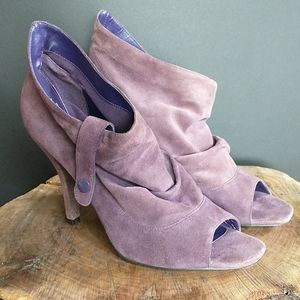 Steven Purple Slouched Peep Toe Booties Size 10